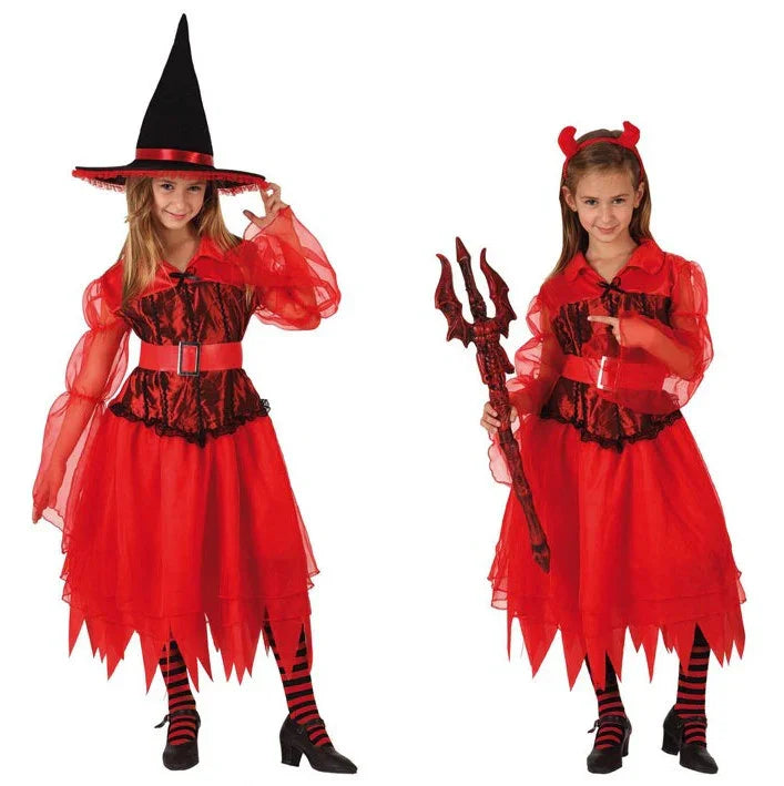 Disfraz de Bruja o Demonia para Niña Halloween Infantiles Atosa